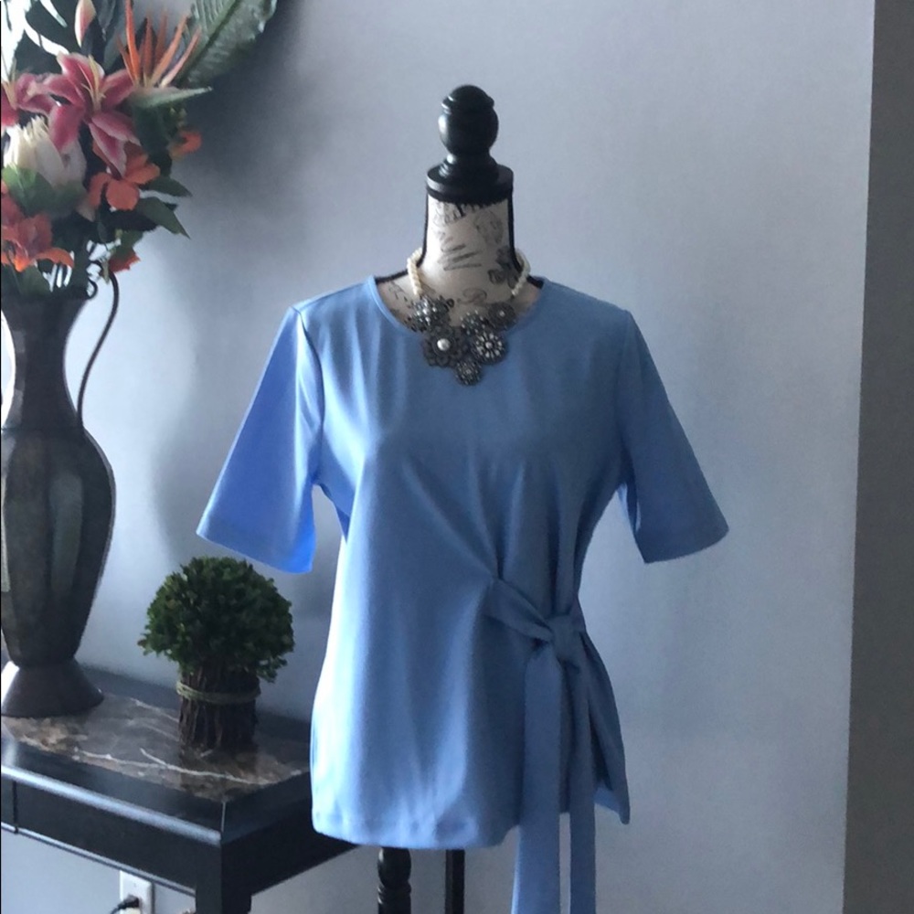 Ann Taylor mock tie wrap blouse